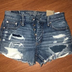 AE denim shorts